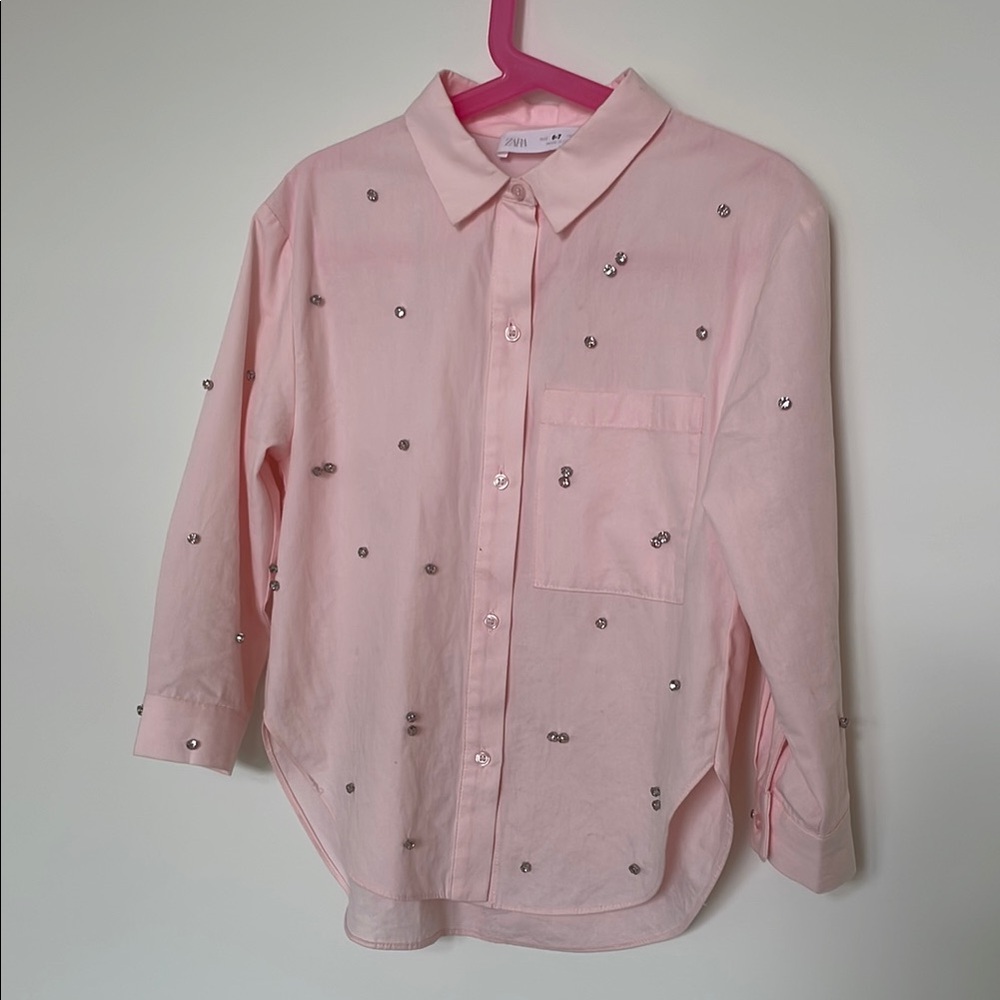 Zara Kids Pink Button Down Shirt - Picture 2 of 6